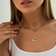 Birth Year Necklace • Year Necklace Gold, Silver • Necklace For Girlfriend • Birthday Gift For Girlfriend • Girlfriend Christmas Gift Ideas
